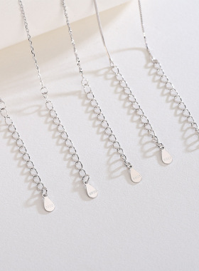 S925银链子定制尾链十字水波盒子