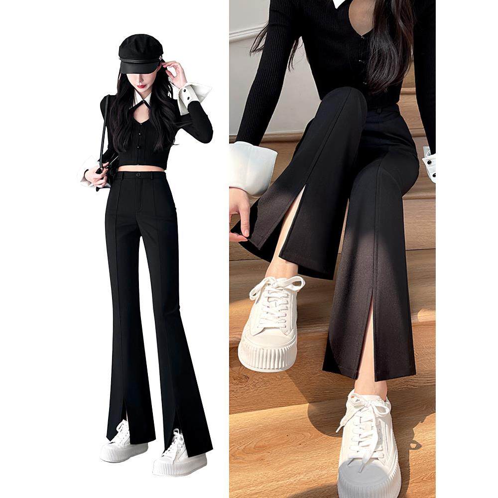 喇叭裤女春夏2026新款高腰显瘦运动护腰垂感黑色西装开叉微喇裤,运动/瑜伽/健身/球迷用品,运动护腰,淘宝优惠券,粉丝福利购,淘宝优惠卷