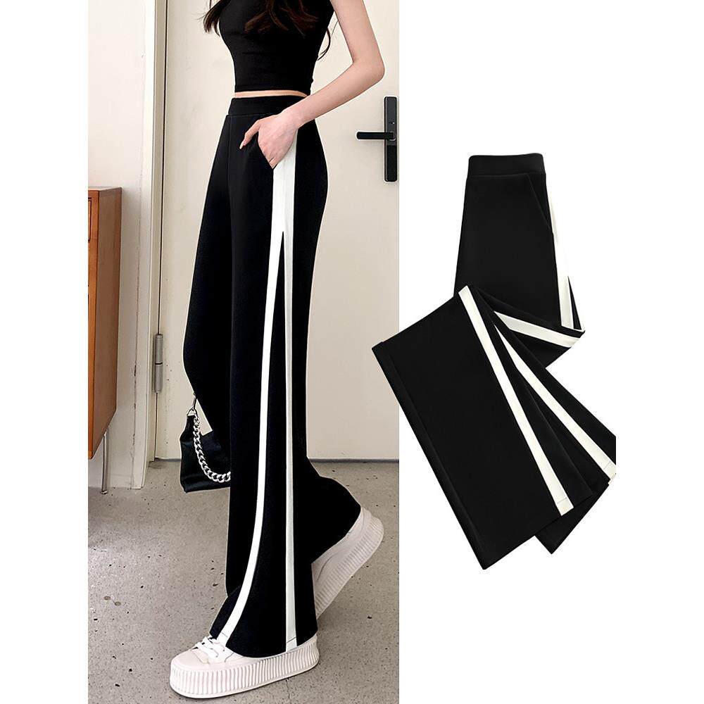 阔腿裤女春秋季2026新款高腰显瘦运动护腰黑色小个子夏休闲运动裤