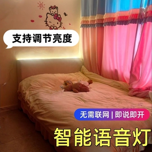 智能语音氛围灯带自粘led灯条床头悬空电视柜装 饰220v插电带开关