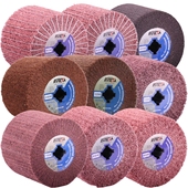 进口拉丝轮不锈钢专用百洁布尼龙抛光轮钢丝轮纤维轮意大利RVTEXA