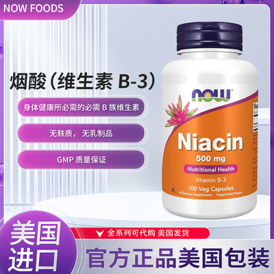 美国NOW维生素B3烟酸500毫克