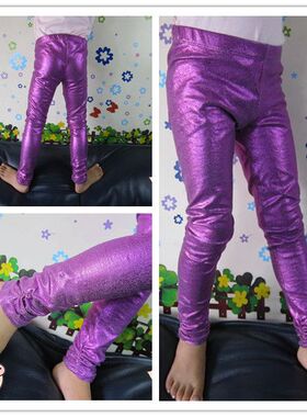 春季新品 欧美时尚百搭闪亮金属色打底 银灰色/紫红色