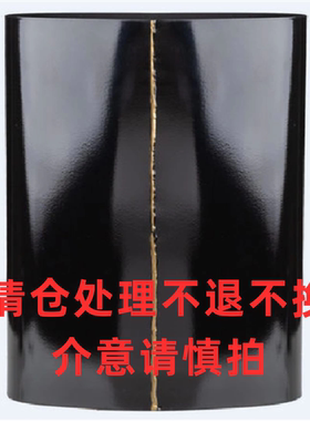 全新清仓处理拉丝曲面横向长方形花器中式花瓶摆件样板房酒店