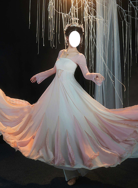 瓣蕊惜惜无艺之艺一朵大左粉色气质修身古典舞汉服显瘦仙气连衣裙