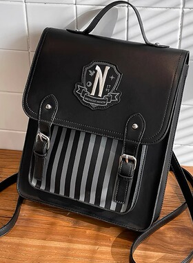 新款Wednesday星期三亚当斯一家大容量时尚百搭双肩包奈弗莫尔包