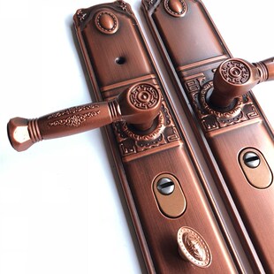 防盗门锁大门把手加大面板通用型双开门对开门面板锁芯锁体三件套