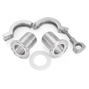 精选304不锈钢卫生级快装外丝卡箍垫片套装快接卡盘螺纹接头丝扣