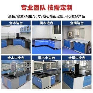 实验台实验室工作台全钢边台钢木中央台化验室耐腐蚀操作台通风柜