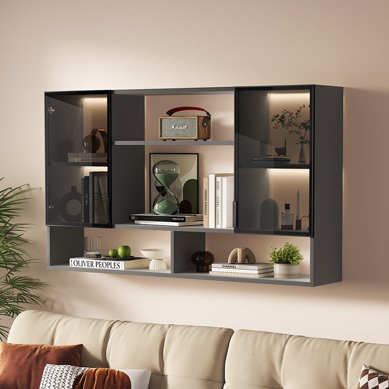精选客厅墙上玻璃门书柜书架酒架实木墙壁吊柜展示柜收纳柜储物柜,住宅家具,吊柜/壁柜,淘宝优惠券,粉丝福利购,淘宝优惠卷