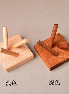 水晶球实木底座家居客厅办公桌面摆件晶簇矿石原石支架展示台底托