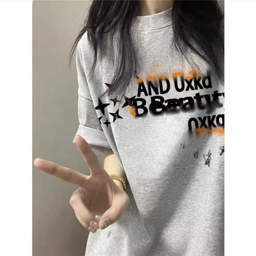 美式复古hiphop超火短袖t恤女夏