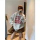 纯棉美式 hiphop字母套头卫衣女秋冬季 宽松小众设计感加绒加厚上衣