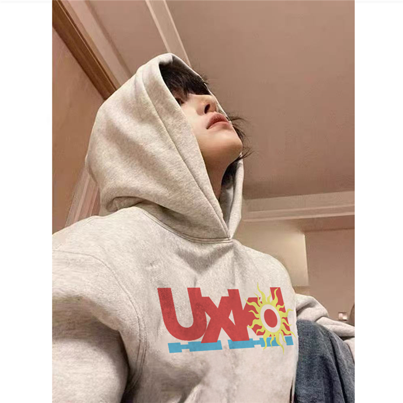 美式复古vintage连帽卫衣女秋冬