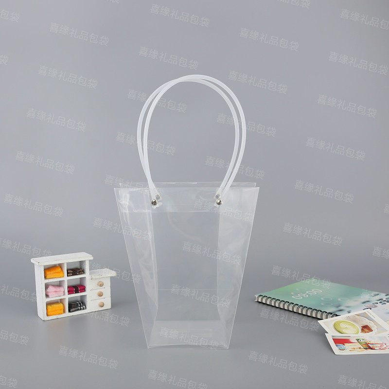 全透明方形梯形永生花盒插花花艺礼品袋 透明皮管花袋 盆栽盆景袋