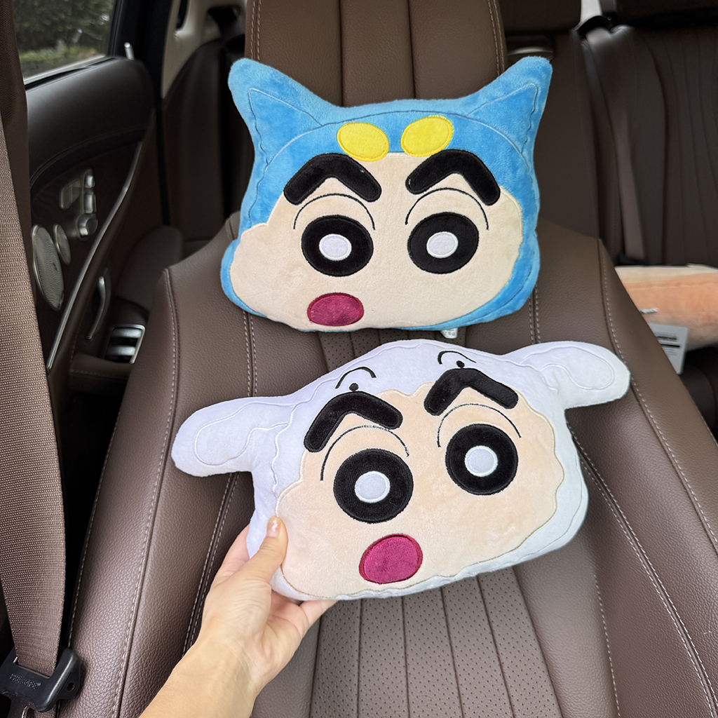 卡通小新超人汽车头枕驾驶护颈枕可爱车载枕头靠枕车用座椅腰靠垫