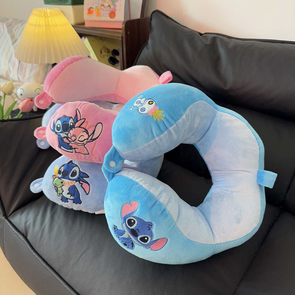 卡通史迪仔U型枕护颈枕睡觉颈椎枕旅行便携飞机坐车U形脖子靠枕头