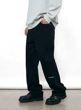 PASET潮流基础百搭系类休闲黑色裤子男厚款防风保暖直筒裤长裤