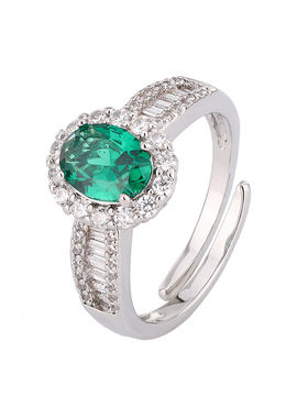 GIL国际证书镀金仿彩宝镶钻戒指