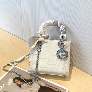 喜马拉雅戴妃包2024新款女包时尚渐变鳄鱼纹手提包迷你单肩斜挎包