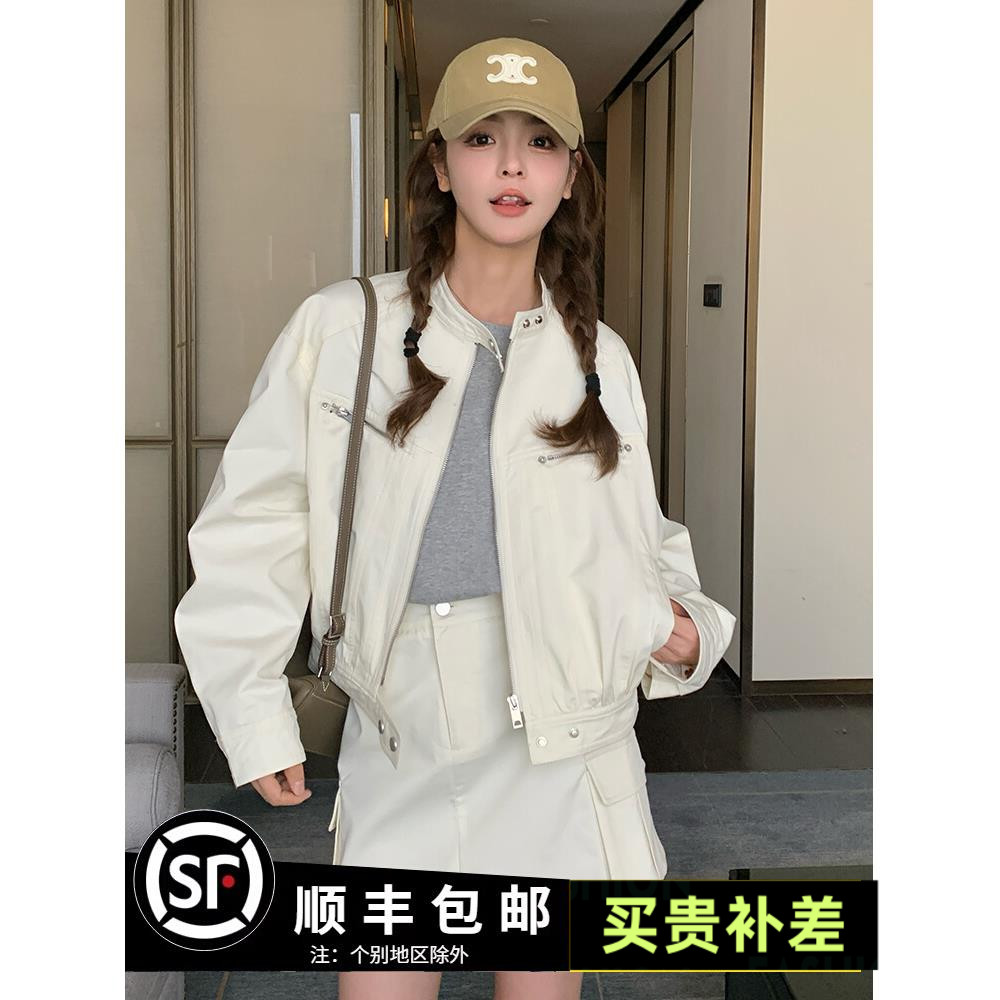 棒球服短裙套装女2024新款春季搭配一整套小个子洋气工装两件套