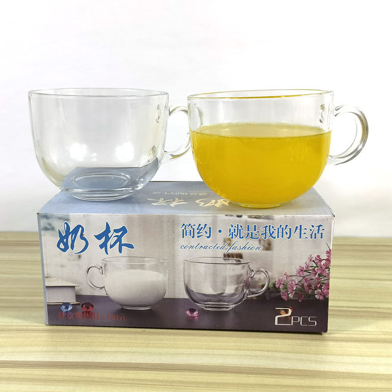 家用大号牛奶麦片杯大容量玻璃果汁饮料杯珠宝礼品杯定制广告logo