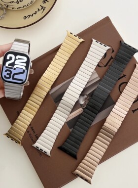 适用苹果s11手表带S10不锈钢蝴蝶扣987654腕带appleiwatchse3高级