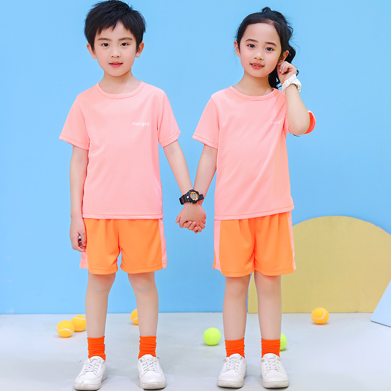 儿童运动服套装夏季女童夏装男童女孩小孩夏天跑步速干衣休闲球服
