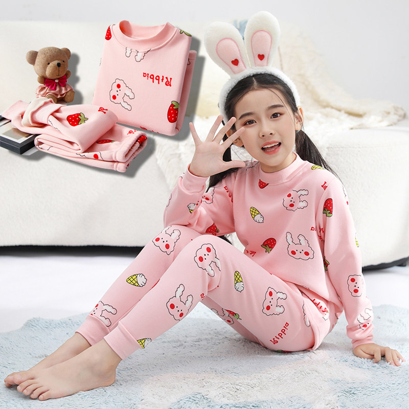 冬季女童保暖内衣套装2026新款加绒加厚高领儿童宝宝秋衣秋裤女孩