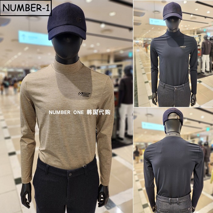 韩国代购master bunny高尔夫球服25年男冬徽标小高领长袖套头上衣
