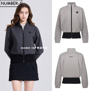 韩国代购 夹克 challenger高尔夫球服25年女秋冬徽标口袋小高领长袖