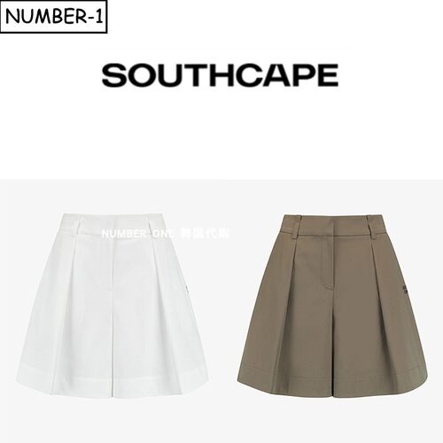 韩国代购southcape高尔夫球服26年女秋季纯色徽标侧口袋褶皱裙裤