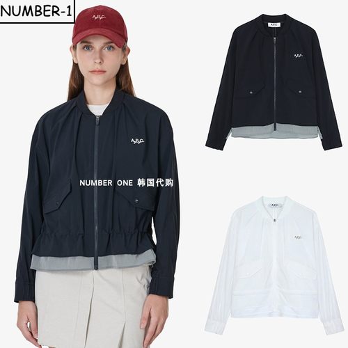 韩国代购APC高尔夫球服25年女款秋冬时尚个性防风拼色夹克外套