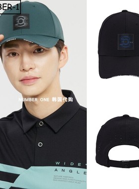 韩国代购w angle高尔夫球帽25年男秋冬纯色徽标符号运动帽休闲帽