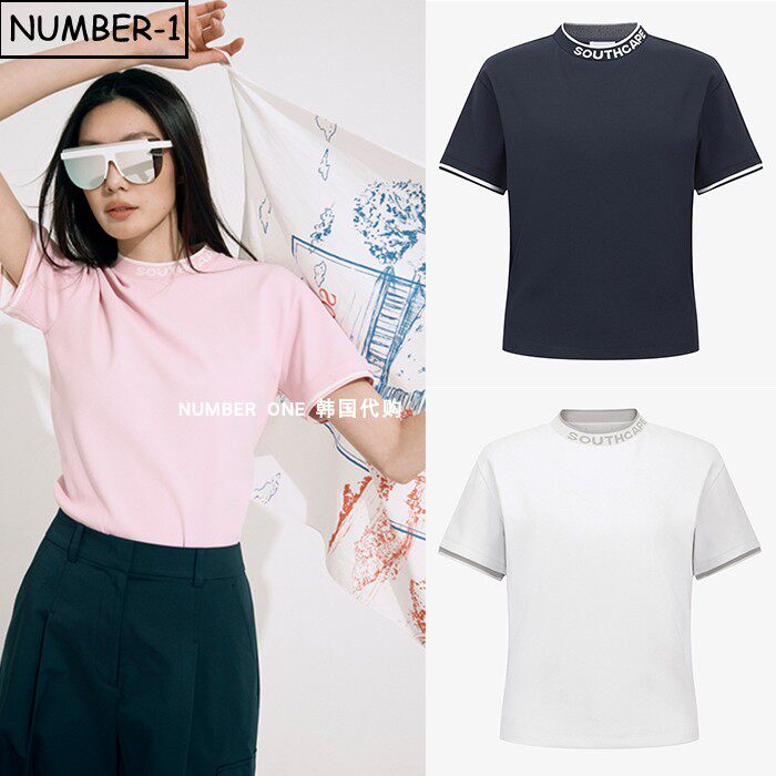 韩国代购southcape高尔夫球服26年女夏徽标速干排汗短袖T恤套头衫