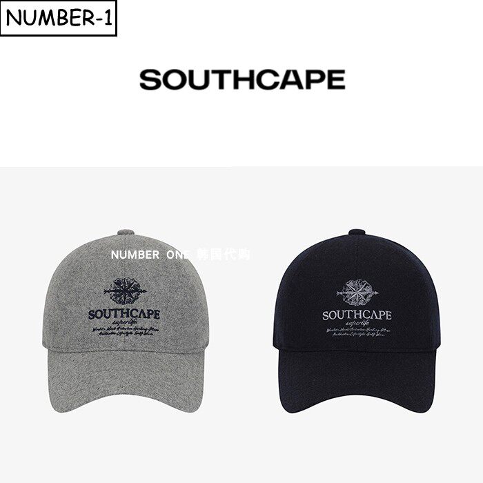 韩国代购southcape高尔夫球帽26年男秋季纯色徽标刺绣羊毛运动帽