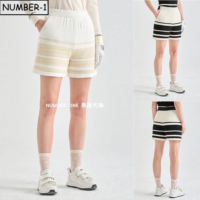 韩国代购高尔夫球服26年女春拼色刻字徽标侧口袋运动裤短裤休闲裤