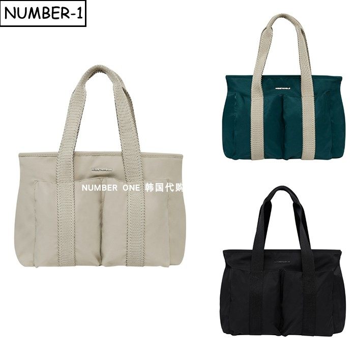 韩国代购w angle高尔夫球包25年女秋冬徽标拉链托特包手提包拎包