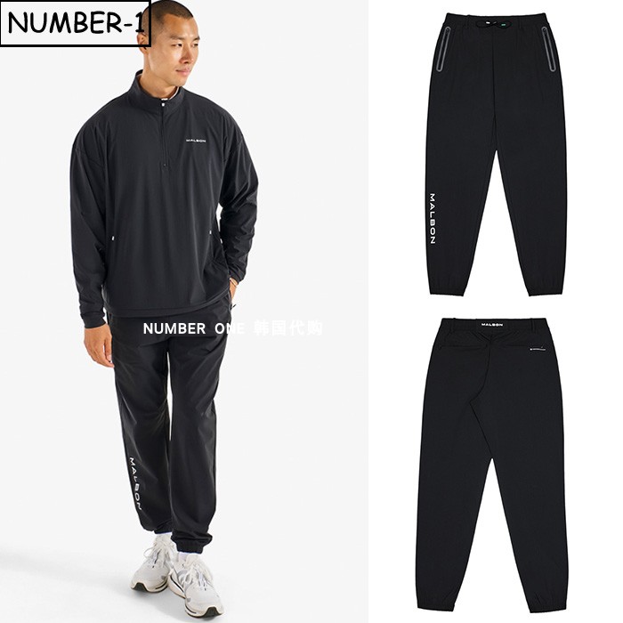 韩国代购malbon高尔夫球服25年男秋徽标符号拉链口袋运动裤休闲裤