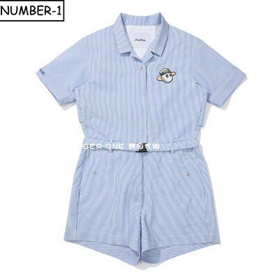 韩国代购malbon高尔夫球服25年女夏季徽标图案迷你小袋短袖连身裤