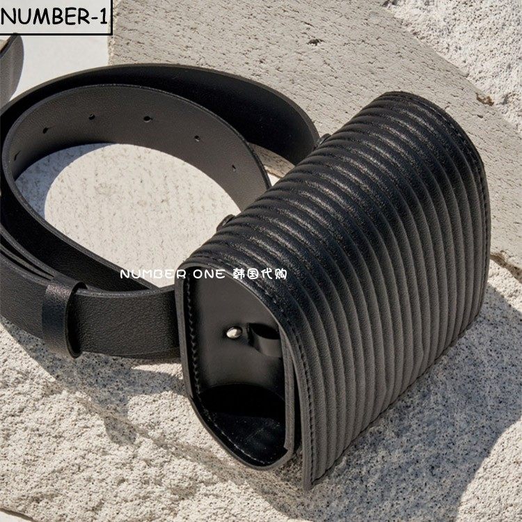 韩国代购ANELL高尔夫球包24年女款 时尚纯色皮质mini小腰包球包