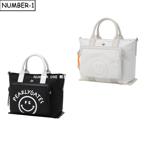 韩国代购pearly gates高尔夫球包26年女春微笑徽标印花手提包拎包