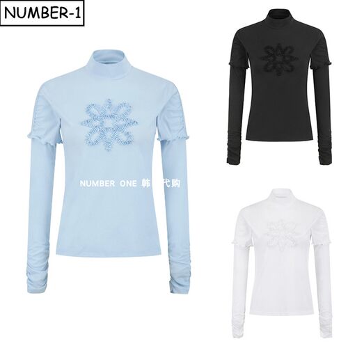 韩国代购st andrews高尔夫球服26年女夏徽标可拆卸袖子小高领上衣