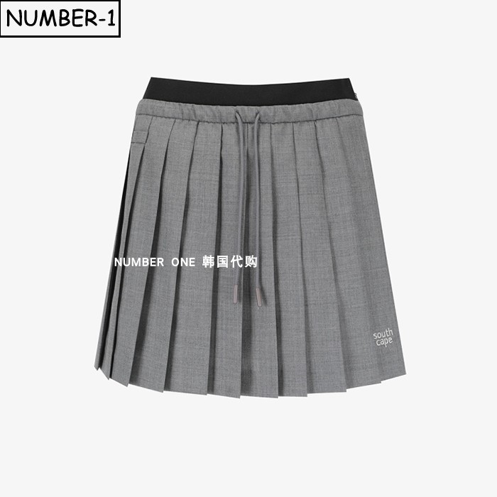 韩国代购southcape高尔夫球服26年女夏徽标系带侧拉链褶皱裙短裙