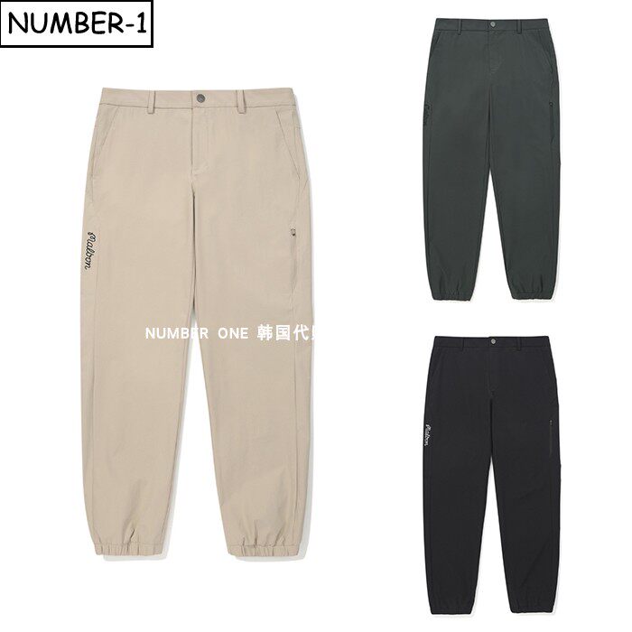 韩国代购malbon高尔夫球服26年男春纯色徽标侧口袋慢跑裤运动长裤