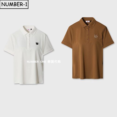 韩国代购waac高尔夫球服26年女秋防紫外线吸湿速干纽扣翻领polo衫