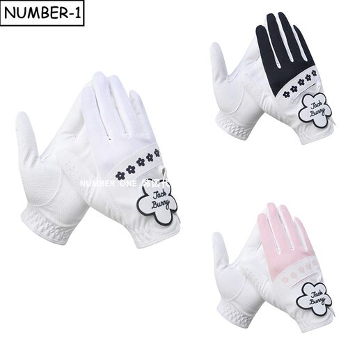 韩国代购pearly gates高尔夫手套26年女春季拼色花朵图案双手手套