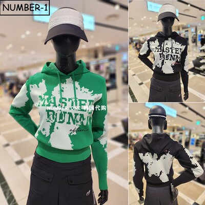 韩国代购master bunny高尔夫球服26年女春徽标刺绣连帽长袖套头衫