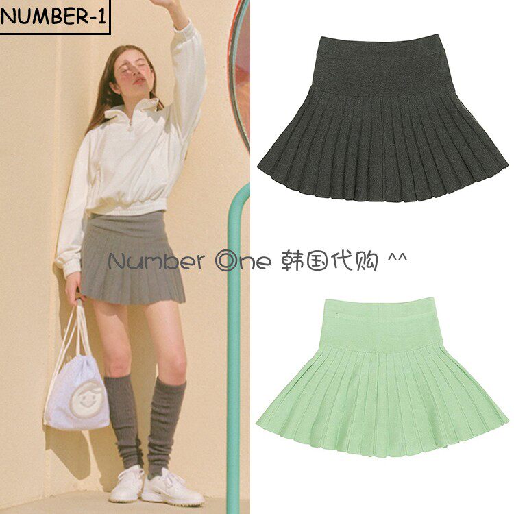 韩国代购PIVVEE高尔夫球服女春标志性针织弹性保暖半身裙golf短裙