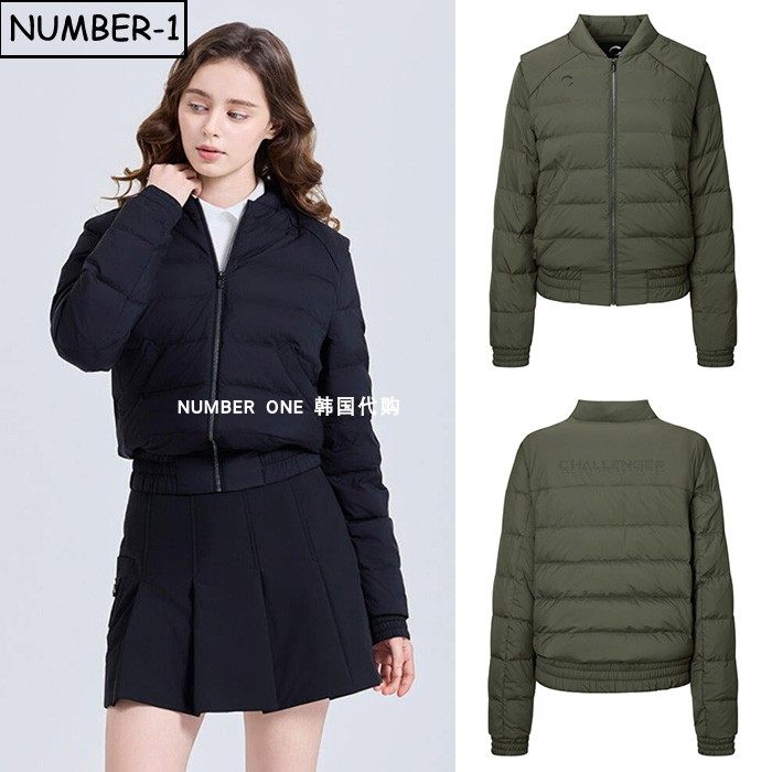 韩国代购challenger高尔夫球服25年女冬季徽标口袋轻质长袖羽绒服